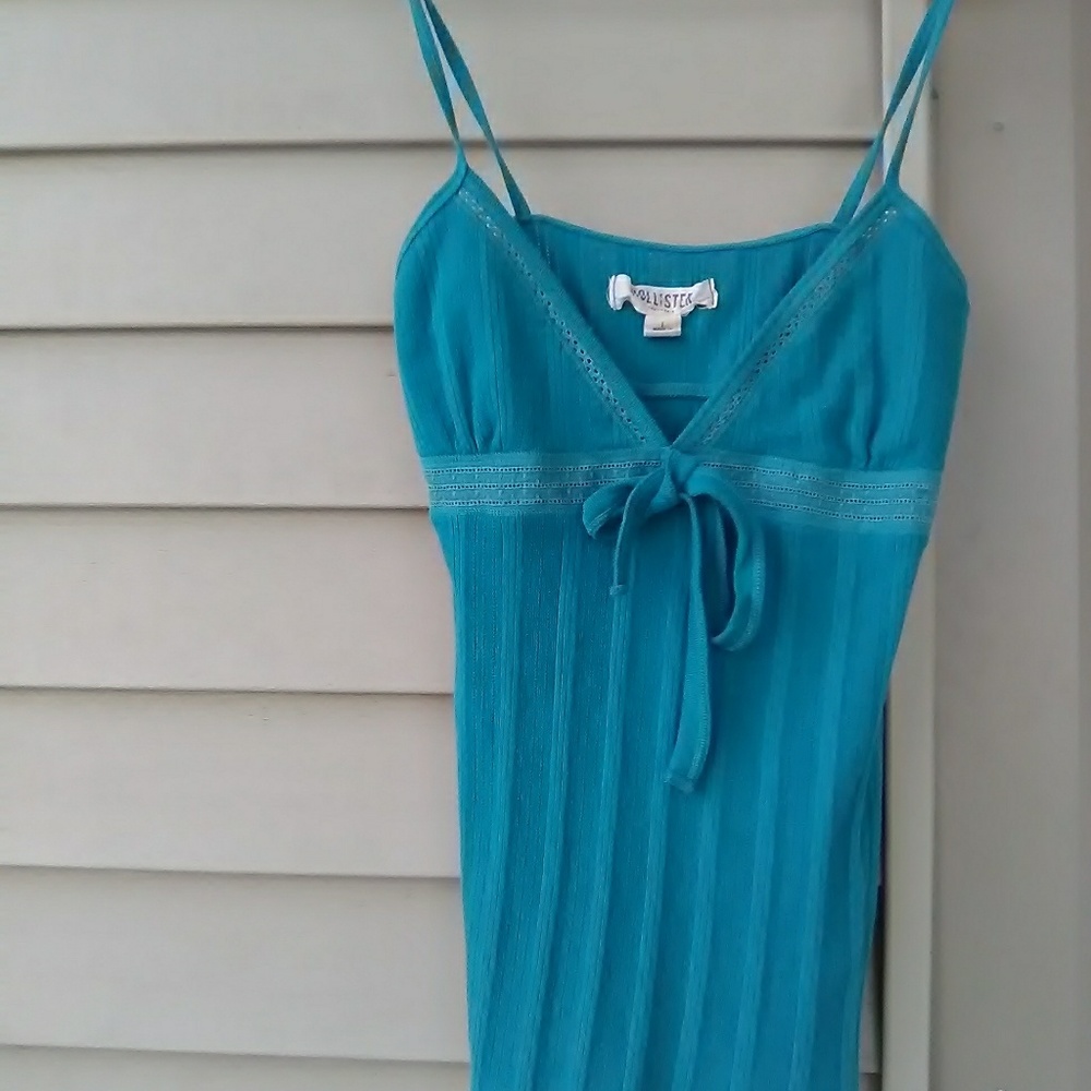 Hollister tank top blue green bow vintage summer